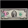 Image 2 : 1976 $2 Federal Reserve Note 1st Day of Issue, with Stamp Grades Gem CU