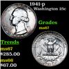 Image 1 : 1941-p Washington Quarter 25c Grades GEM++ Unc