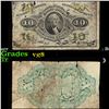 Image 1 : US Fractional Currency 10c Third Issue Fr-1255 Washington Bust Green Reverse Grades vg, very good