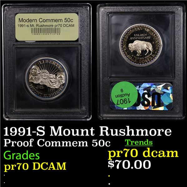 Proof 1991-S Mount Rushmore Modern Commem Half Dollar 50c Graded GEM++ Proof Deep Cameo By USCG