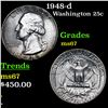 Image 1 : 1948-d Washington Quarter 25c Grades GEM++ Unc