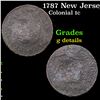 1787 New Jersey Colonial Cent 1c Grades g details