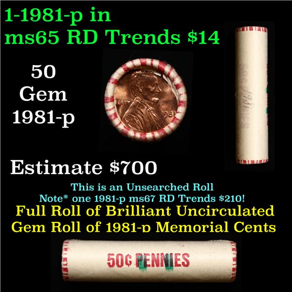 Shotgun Lincoln 1c roll, 1981-p 50 pcs Wrapper
