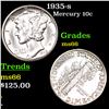 Image 1 : 1935-d Mercury Dime 10c Grades GEM+ Unc
