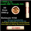 Image 1 : Shotgun Lincoln 1c roll,Merchants Bank Wrapper 1980-p 50 pcs
