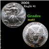Image 1 : 2001 Silver Eagle Dollar $1 Grades GEM++ Unc