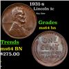 Image 1 : 1931-s Lincoln Cent 1c Grades Choice Unc BN
