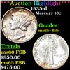 Image 1 : ***Auction Highlight*** 1935-d Mercury Dime 10c Graded ms65+ fsb By SEGS (fc)