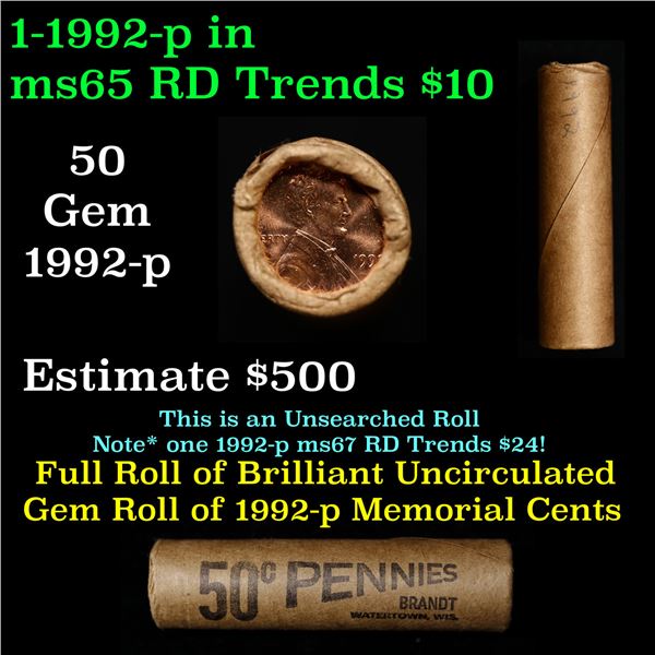 Shotgun Lincoln 1c roll, 1992-p 50 pcs Brandt Wrapper
