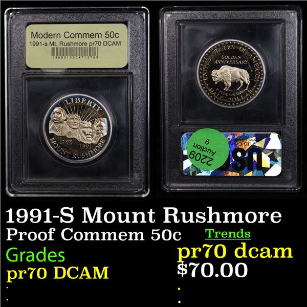 Proof 1991-S Mount Rushmore Modern Commem Half Dollar 50c Graded GEM++ Proof Deep Cameo By USCG