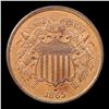 Image 2 : 1865 Fancy 5 Two Cent Piece 2c Grades Choice Unc RB