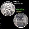 1943-s Lincoln Cent 1c Grades GEM+ Unc