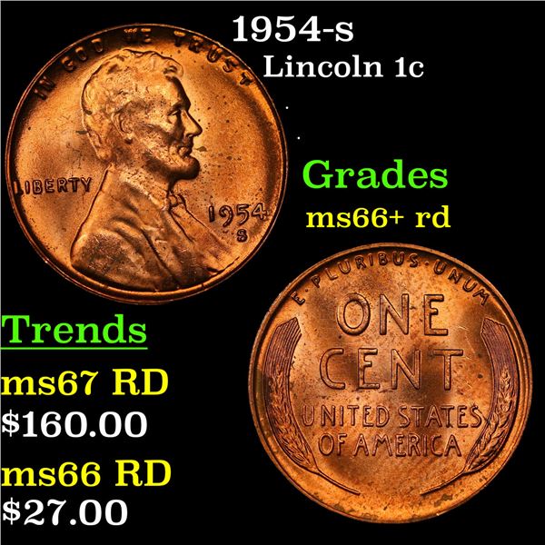 1954-s Lincoln Cent 1c Grades GEM++ RD