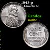Image 1 : 1943-p Lincoln Cent 1c Grades GEM+ Unc