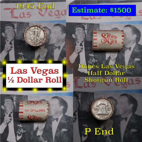 ***Auction Highlight*** Old Casino 50c Roll $10 Halves Las Vegas Casino Silver City p Franklin & 194