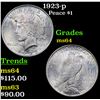 Image 1 : 1923-p Peace Dollar $1 Grades Choice Unc