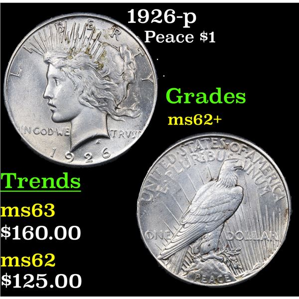 1926-p Peace Dollar $1 Grades Select Unc