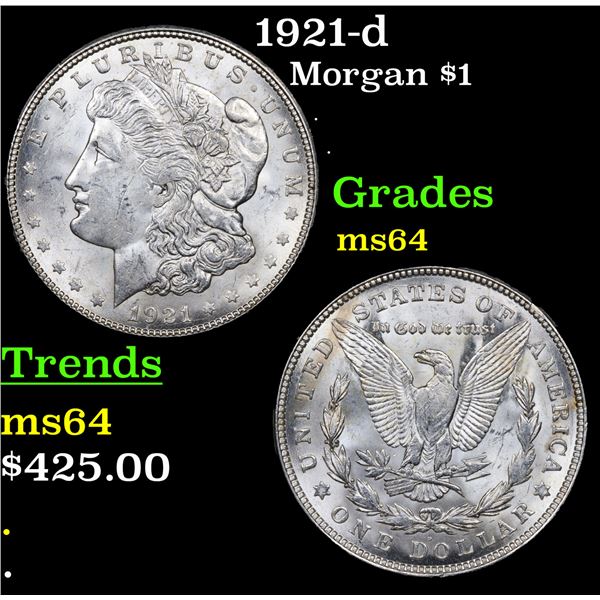1921-d Morgan Dollar $1 Grades Choice Unc