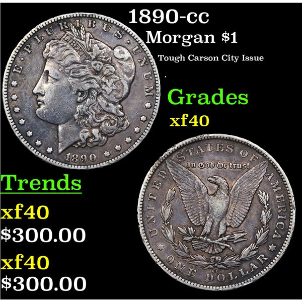 1890-cc Morgan Dollar $1 Graded xf40 By SEGS