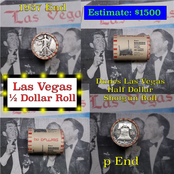 ***Auction Highlight*** Old Casino 50c Roll $10 Halves Las Vegas Casino Horseshoe p Franklin & 1937 