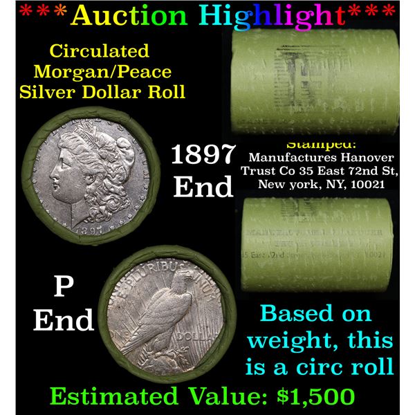 ***Auction Highlight*** Manufactures Hanover Trust Shotgun 1897 & 'P' Ends Mixed Morgan/Peace Silver