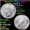 ***Auction Highlight*** 1923-d Peace Dollar $1 Graded Choice+ Unc BY USCG (fc)