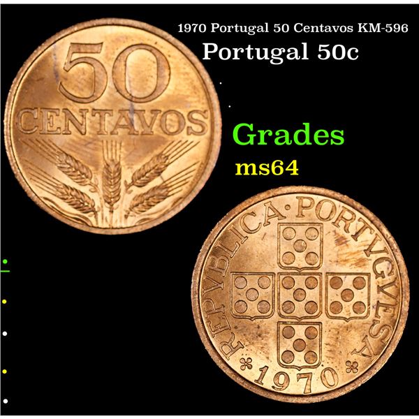 1970 Portugal 50 Centavos KM-596 Grades Choice Unc