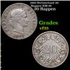 1904 Switzerland 20 Rappen KM-29 Grades vf++