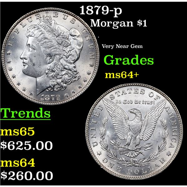 1879-p Morgan Dollar $1 Grades Choice+ Unc
