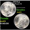 Image 1 : 1924-p Peace Dollar $1 Grades GEM Unc