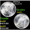 1923-p Peace Dollar $1 Grades GEM+ Unc