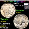 ***Auction Highlight*** 1917-p Buffalo Nickel 5c Graded ms65+ BY SEGS (fc)