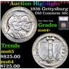 Image 1 : ***Auction Highlight*** 1936 Gettysburg Old Commem Half Dollar 50c Graded ms64+ BY SEGS (fc)
