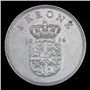Image 3 : 1968 Denmark 1 Krone KM-851.1 Grades Select Unc