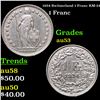 1934 Switzerland 1 Franc KM-24 Grades Select AU