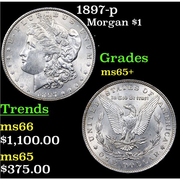 1897-p Morgan Dollar $1 Graded ms65+ By SEGS