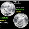 1922-p Peace Dollar $1 Grades GEM Unc