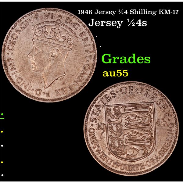 1946 Jersey 1/24 Shilling KM-17 Grades Choice AU