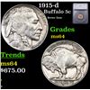 Image 1 : 1915-d Buffalo Nickel 5c Graded ms64 BY SEGS