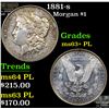 Image 1 : 1881-s Morgan Dollar $1 Grades Select Unc+ PL