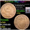 ***Auction Highlight*** 1786 New Jersey Colonial Cent Maris 15-T 'Leaning Head' 1c Graded vf30 BY SE