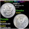 ***Auction Highlight*** 1886-o Morgan Dollar $1 Graded ms62+ BY SEGS (fc)