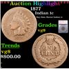 ***Auction Highlight*** 1877 Indian Cent 1c Graded vg8 BY SEGS (fc)