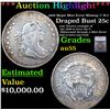 Image 1 : ***Auction Highlight*** 1806 Draped Bust Major Mint Error Missing 'c' B-3 25c Graded au55 BY SEGS (f