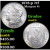Image 1 : 1878-p 7tf Morgan Dollar $1 Grades Select+ Unc