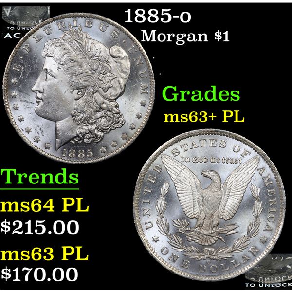1885-o Morgan Dollar $1 Grades Select Unc+ PL
