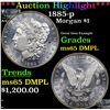 Image 1 : ***Auction Highlight*** 1885-p Morgan Dollar $1 Graded ms65 DMPL BY SEGS (fc)