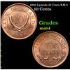 1966 Uganda 10 Cents KM-2 Grades Choice Unc