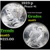 Image 1 : 1923-p Peace Dollar $1 Grades GEM Unc