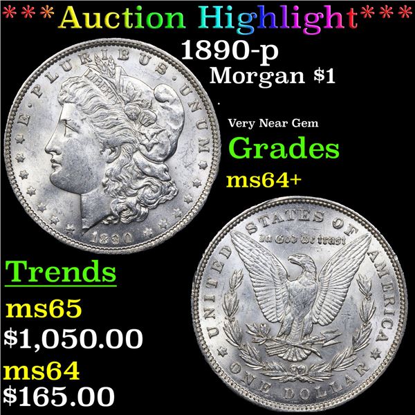 ***Auction Highlight*** 1890-p Morgan Dollar $1 Graded ms64+ By SEGS (fc)